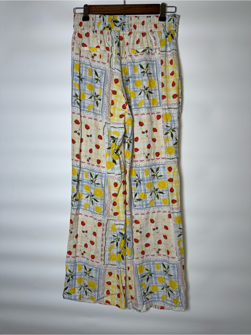 Tuiléa Strawberry Lemon Print Linen Blend Wide‎ Leg Pants Cottagecore 
Medium - Picture 10 of 12